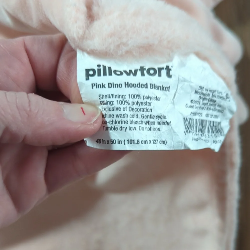 Pink Dinosaur Hooded Blanket